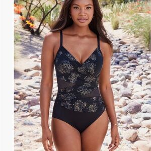 Miraclesuit NEW Iridium mystique underwire One piece swim size 16